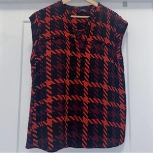 THE LIMITED Red, Burgundy, and Black Sleeveless Top - Size XL